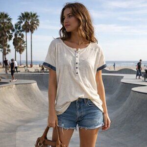 🗲Flash Sale🗲 WE THE FREE Exposed Seam Short Sleeve Top M